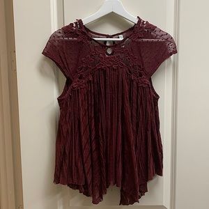 Maroon Free People top